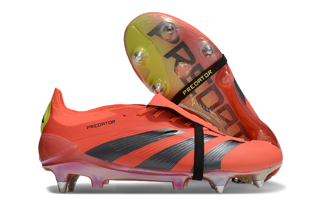 Adidas Predator Elite Fold-Over Tongue SG - Laranja, Cinza, Preta e Verde