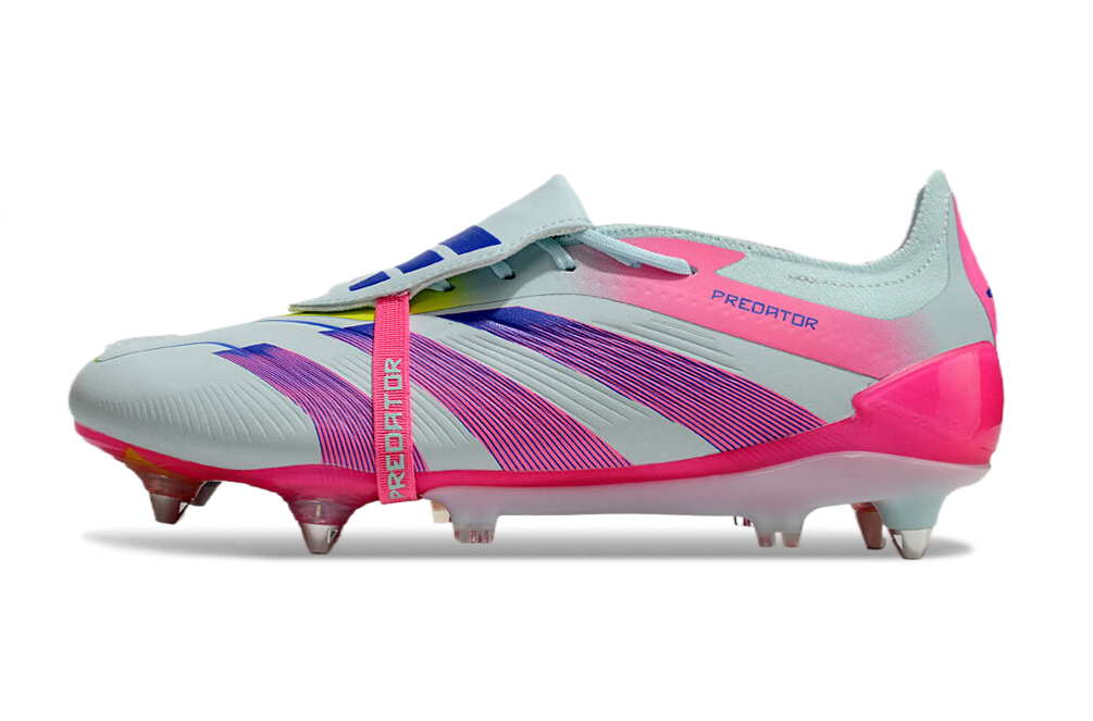 Adidas Predator Elite Fold-Over Tongue SG - Branca, Rosa e Roxa
