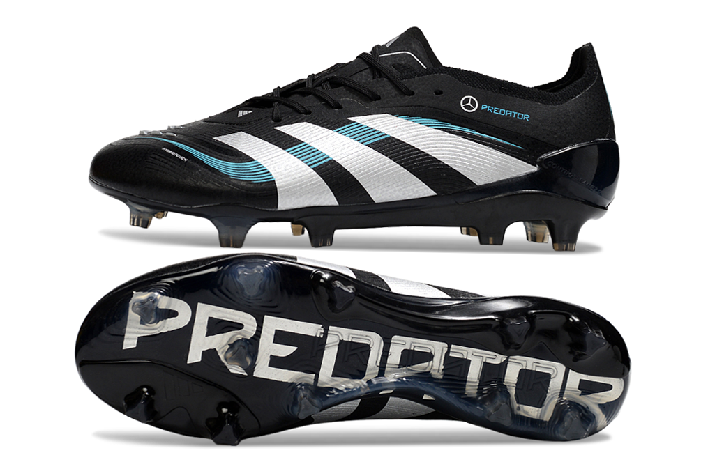 Chuteira Adidas Predator Elite FG - Preta e Branca Ed. "Mercedes"