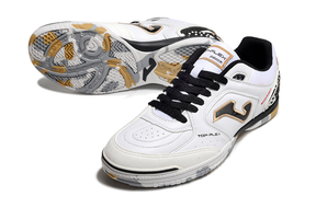 Chuteira Futsal Joma Top Flex Rebound IC Branca, design bicolor moderno e sofisticado para altos desempenhos.