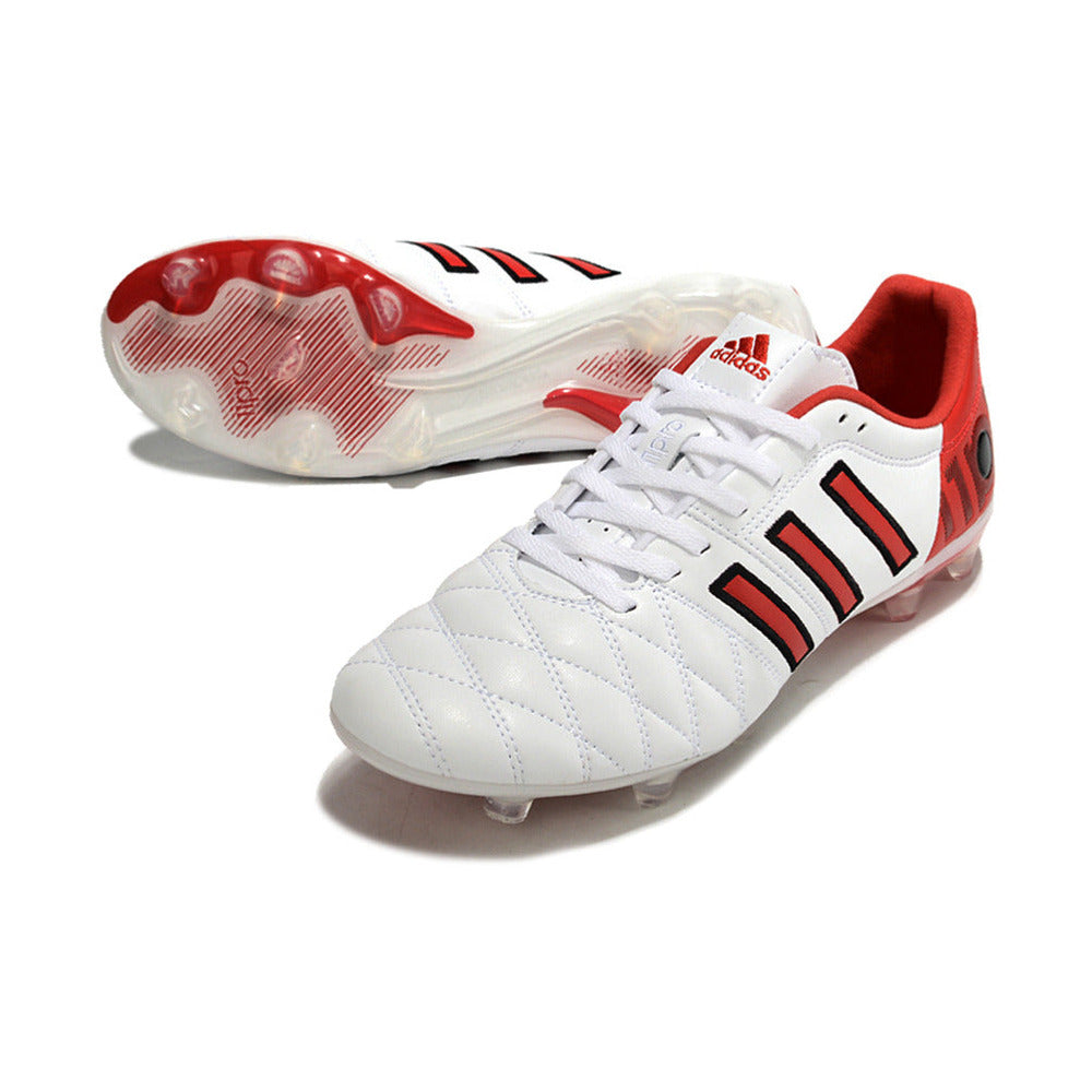 Chuteira Adidas AdiPure 11 Pro FG Branca e Vermelha
