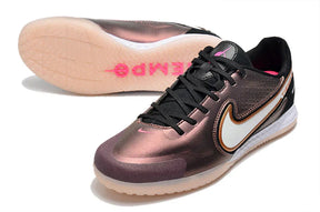 Chuteira Futsal Nike Tiempo Legend 9 Elite IC Bronze, ideal para jogos de salão e praticidade em quadra.