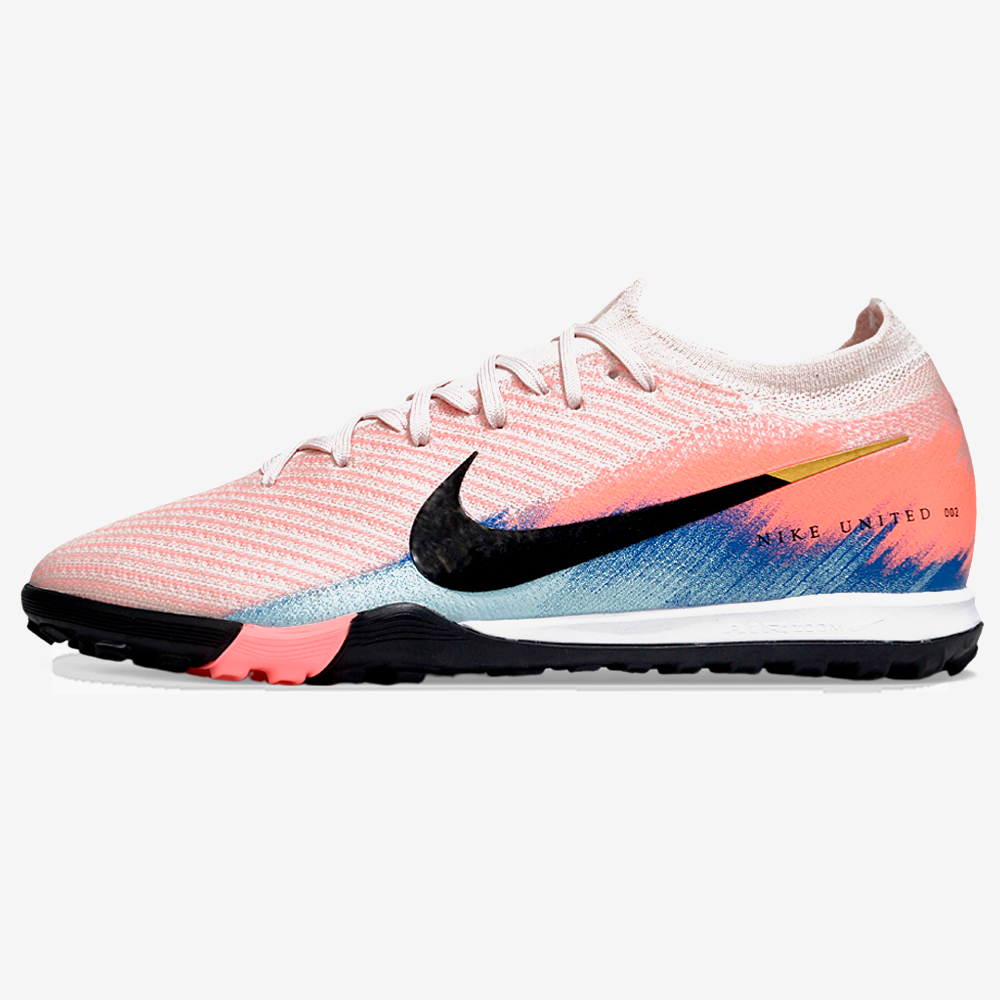 Chuteira Nike Air Zoom Mercurial Vapor 16 Elite TF - Rosa, Azul e Preta - United 02 Pack