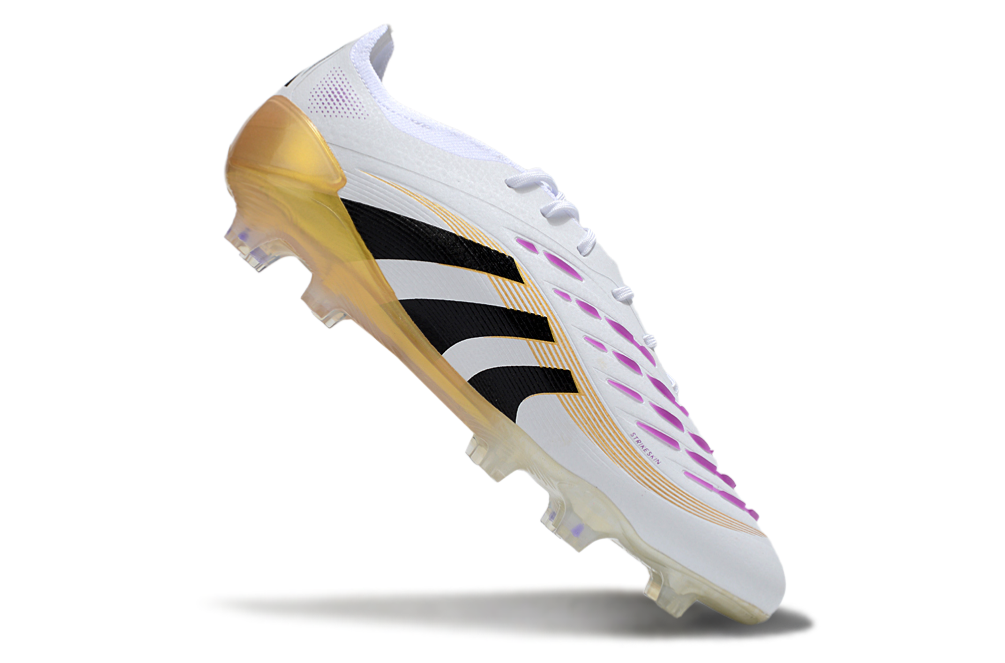 Chuteira Adidas Predator Elite FG - Branca e Dourada