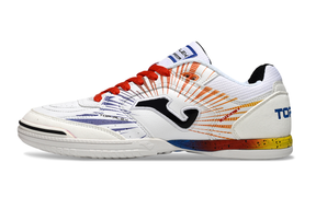 Chuteira Futsal Joma Top Flex Rebound IC Branca, Vermelha e Azul