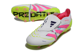 Chuteira Adidas Predator Elite FG Tongue Branca e Rosa