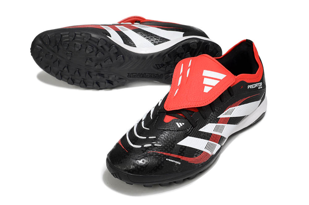 Chuteira Adidas Predator Elite Fold-Over Tongue TF - Preta, Branca e Vermelha
