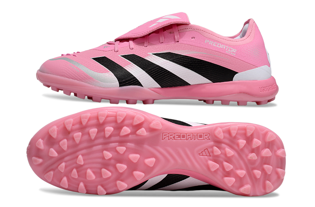 Chuteira Adidas Predator Elite Fold-Over Tongue TF - Rosa, Branca e Preta