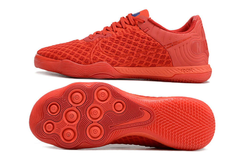 Chuteira Futsal Nike React Gato IC - Vermelha vista lateral e inferior