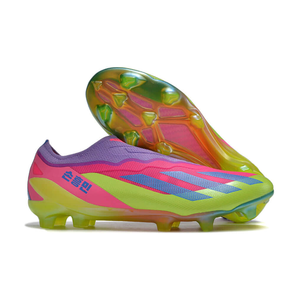 Chuteira Adidas X Crazyfast FG Elite .1 Rosa e Verde