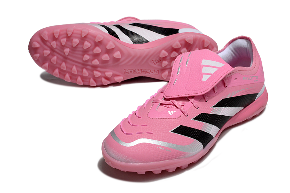 Chuteira Adidas Predator Elite Fold-Over Tongue TF - Rosa, Branca e Preta