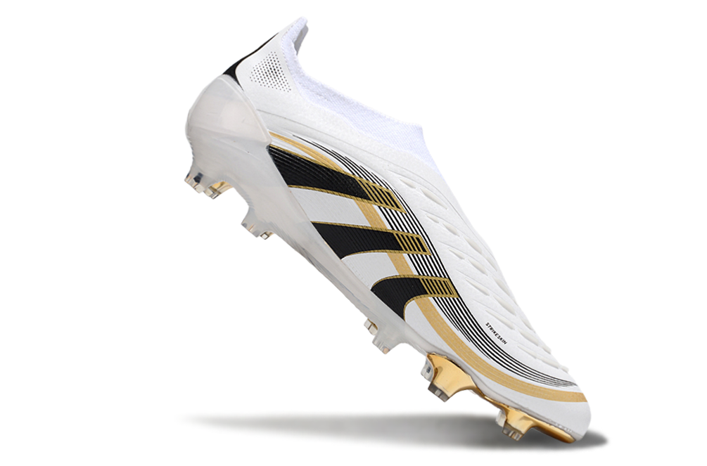 Chuteira Adidas Predator Elite FG - Branca e Dourada "Teamgeist"
