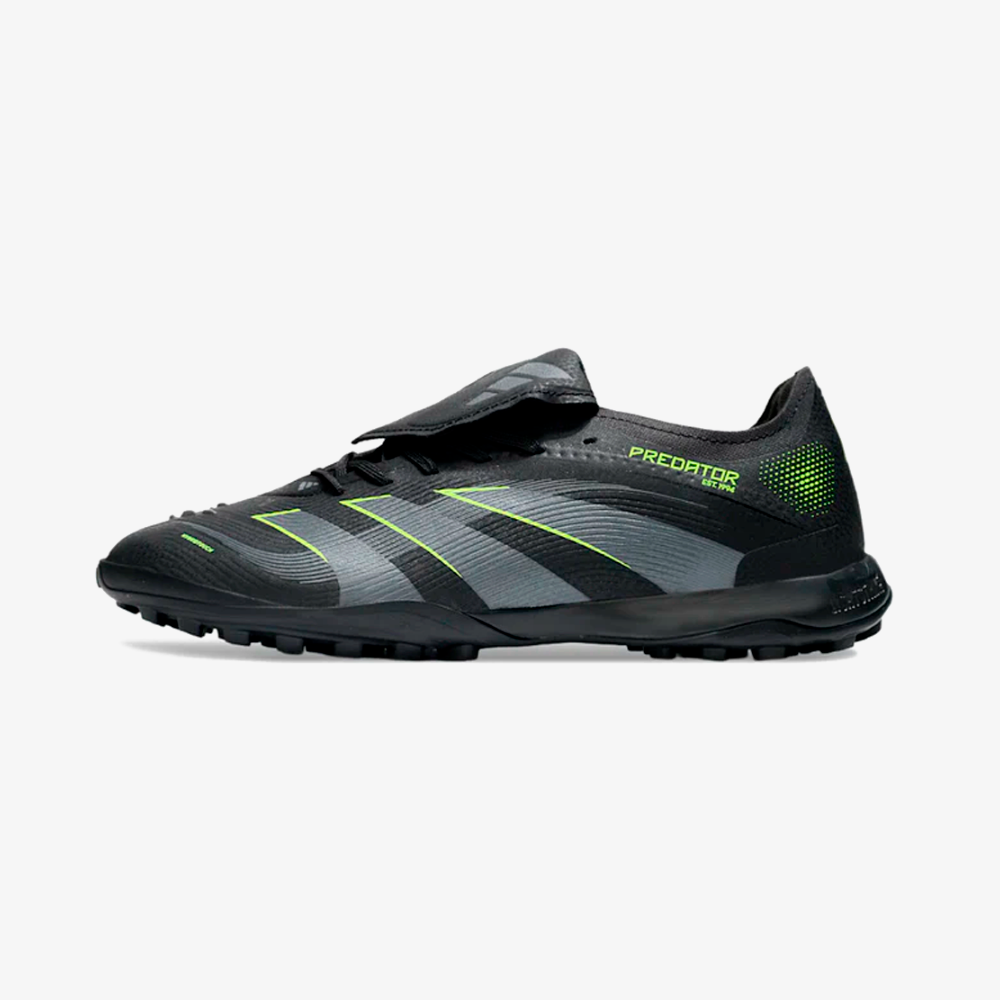 Chuteira Adidas Predator Elite Fold-Over Tongue TF - Preta, Cinza e Verde