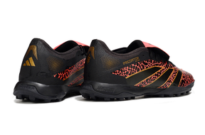 Chuteira Adidas Predator Elite Fold-Over Tongue TF - Preta, Laranja e Dourada