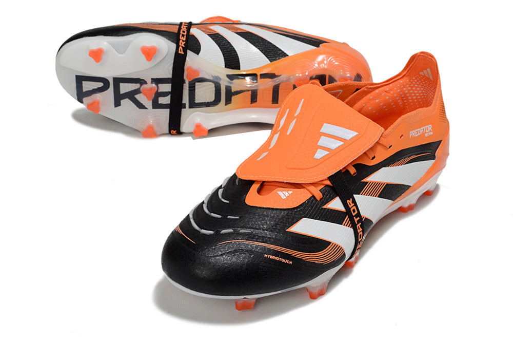 Chuteira Adidas Predator Elite FG Tongue Preta e Laranja