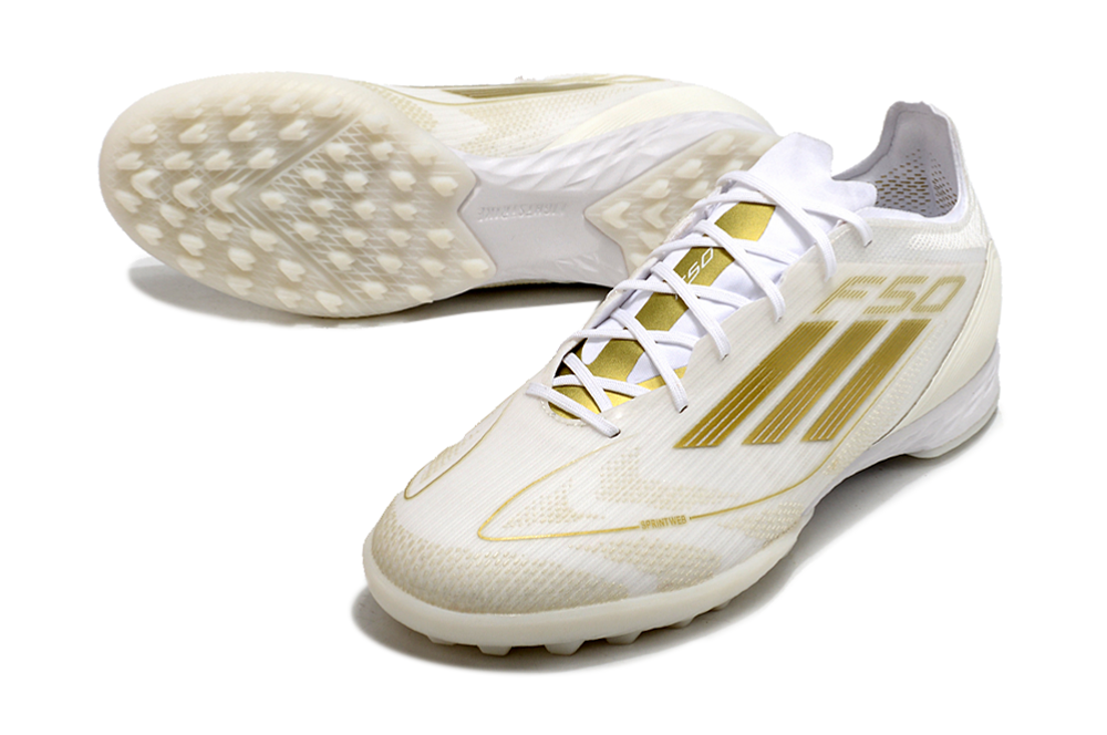 Chuteira Adidas F50.1 TF - Branca e Dourada