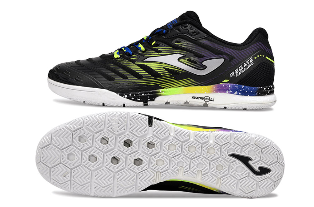 Chuteira Futsal Joma Regate Rebound IC Preta e Amarelo