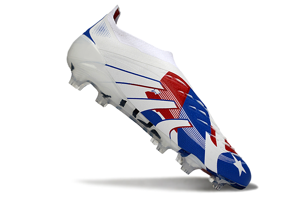 Chuteira Adidas Predator Elite FG LL - Azul, Branca e Vermelha
