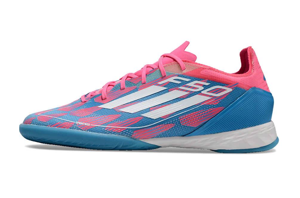 Chuteira Futsal Adidas F50 IC Azul e Rosa
