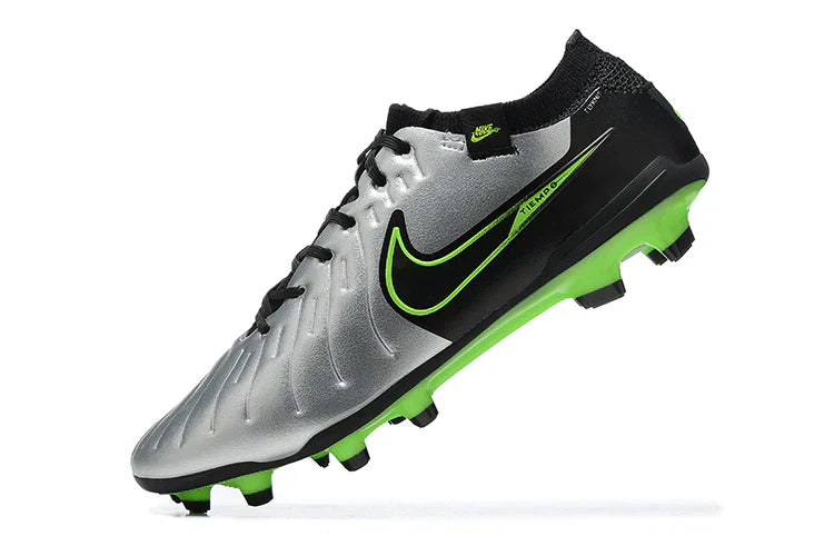 Chuteira Nike Tiempo Legend 10 FG - Verde e Prata