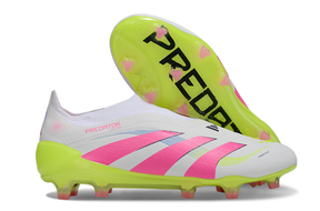 Chuteira Adidas Predator Elite FG - Branca, Rosa e Amarela