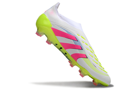 Chuteira Adidas Predator Elite FG - Branca, Rosa e Amarela