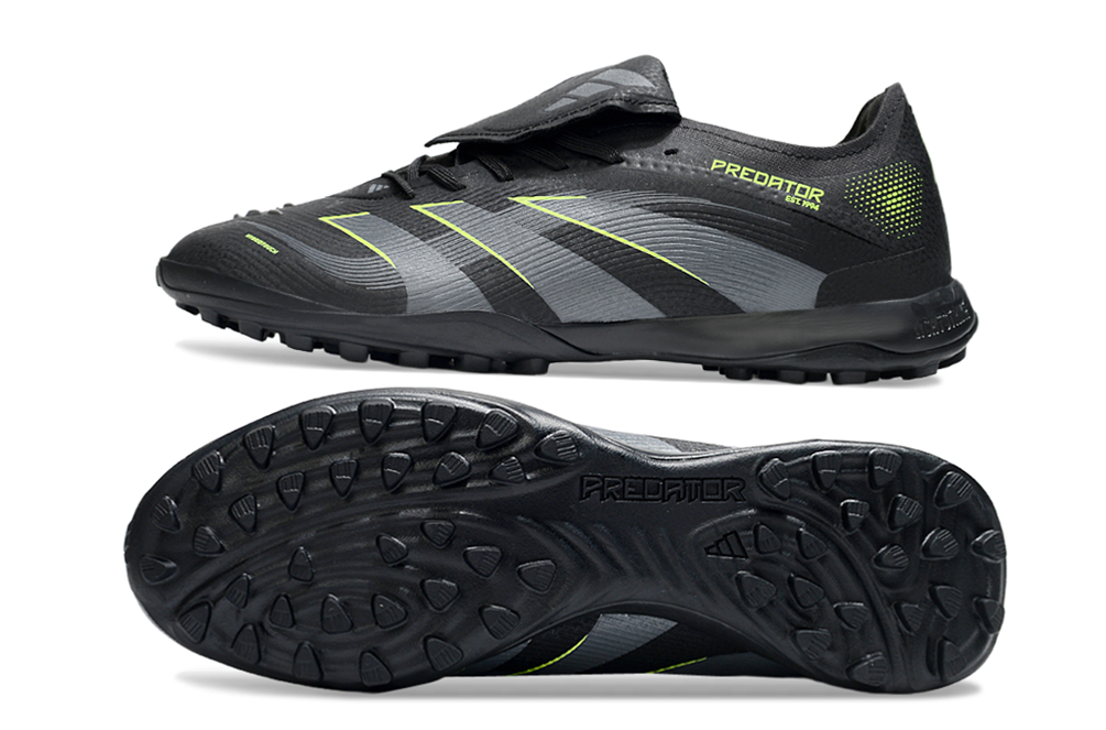 Chuteira Adidas Predator Elite Fold-Over Tongue TF - Preta, Cinza e Verde