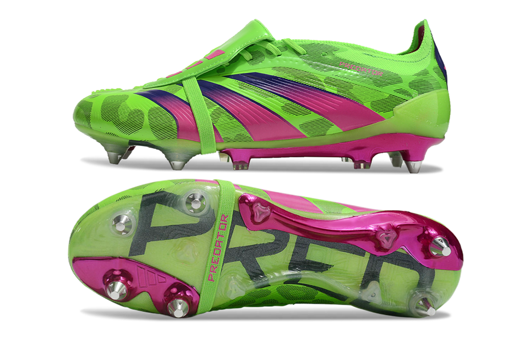 Adidas Predator Elite Fold-Over Tongue SG - Verde, Rosa e Roxa
