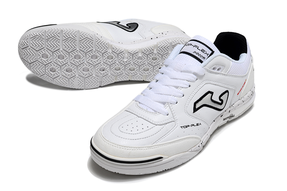 Chuteira Futsal Joma Top Flex Rebound IC Branca e Prata