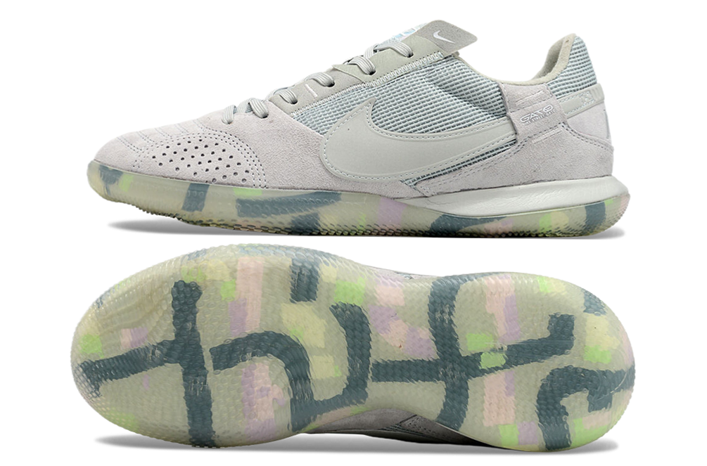 Chuteira Futsal Nike Street Gato IC - Cinza e Verde