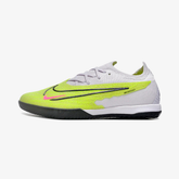 Chuteira Futsal Nike Gripknit Phantom GX Elite IC na cor verde e cinza, ideal para jogos de alta performance.