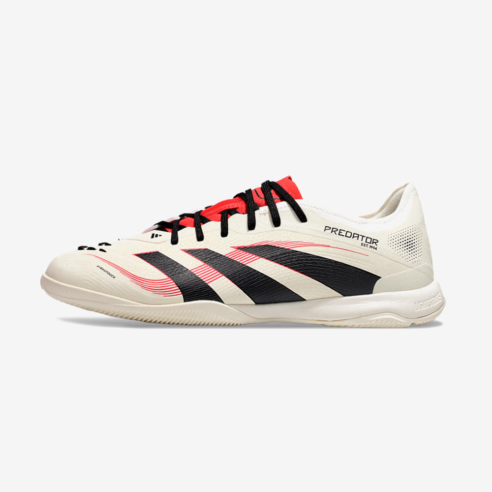 Chuteira Futsal Adidas Predator Elite Fold-Over Tongue IC - Begê, Preta e Vermelha