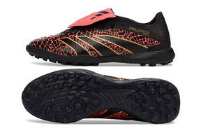 Chuteira Adidas Predator Elite Fold-Over Tongue TF - Preta, Laranja e Dourada