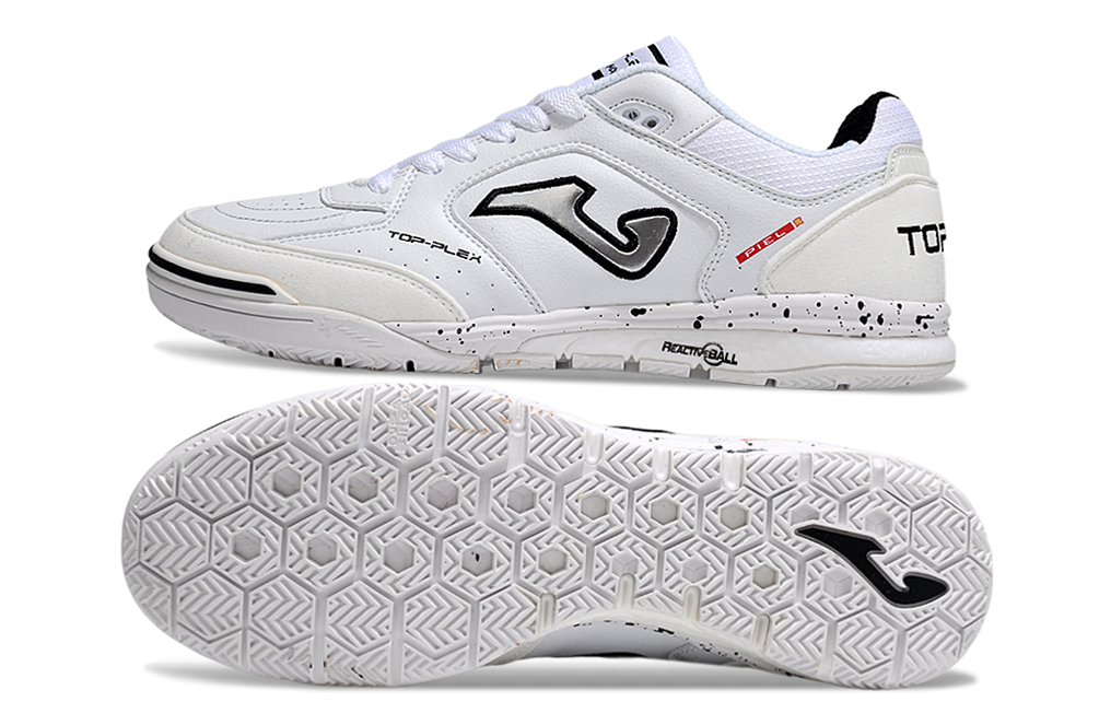 Chuteira Futsal Joma Top Flex Rebound IC Branca e Prata