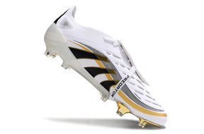 Chuteira Adidas Predator Elite FG Tongue Branca e Dourada "Teamgeist"