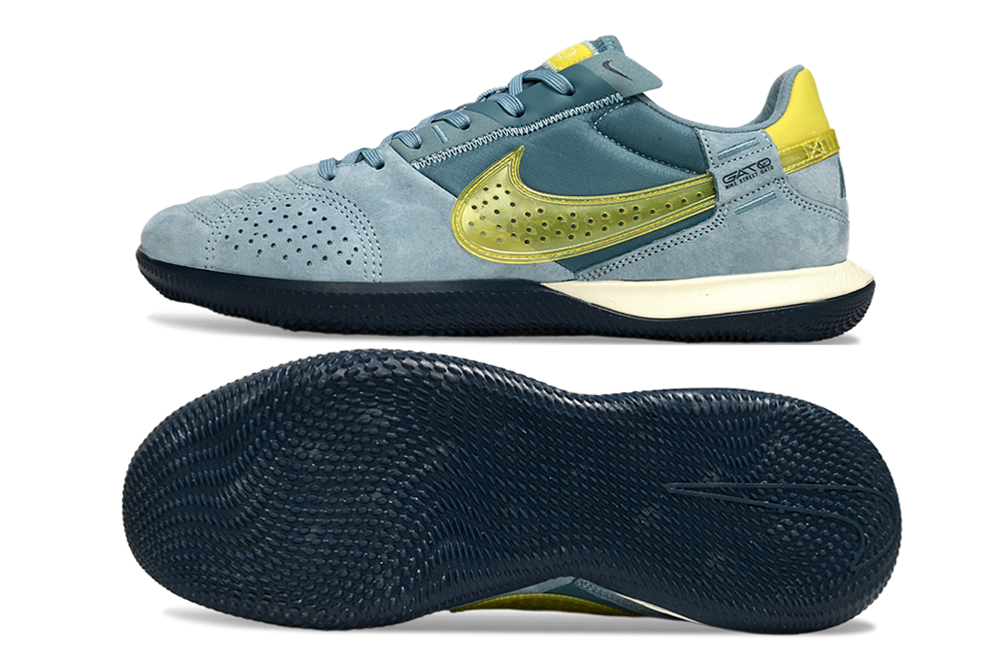 Chuteira Futsal Nike Street Gato IC - Azul e Dourada