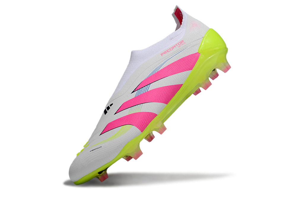 Chuteira Adidas Predator Elite FG - Branca, Rosa e Amarela