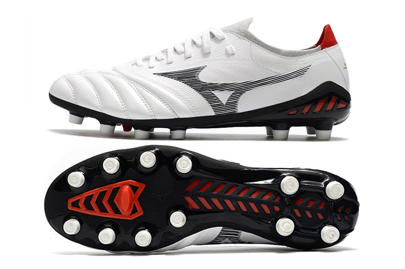 Chuteira Mizuno Morelia Neo 3 FG Branca e Vermelha