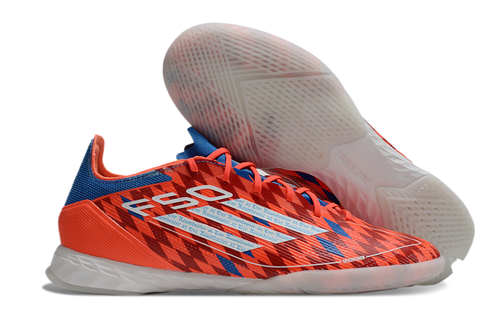 Chuteira Futsal Adidas F50 IC Vermelha e Azul