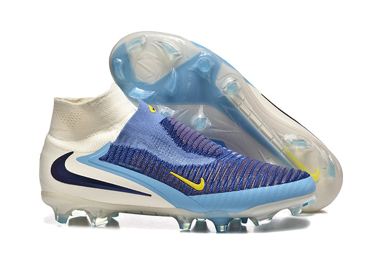 Chuteira Nike Phantom 6 Elite FG - Branca e Azul - Pack Fear Nothing