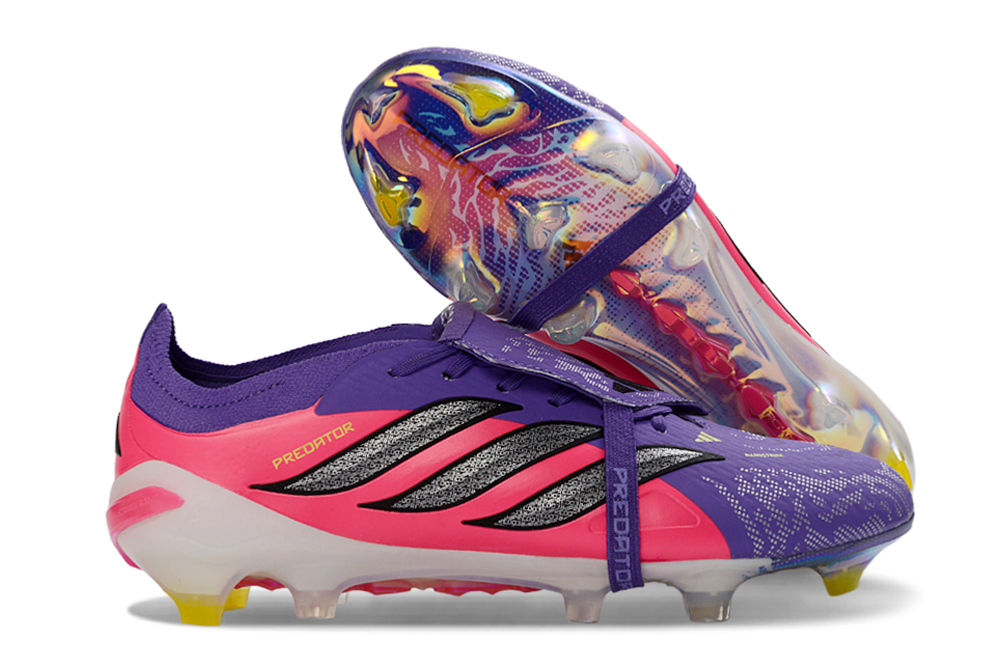 Chuteira Adidas Predator Elite FG 26 - Azul e Rosa