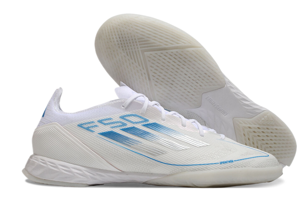 Chuteira Futsal Adidas F50 IC Branca e Azul