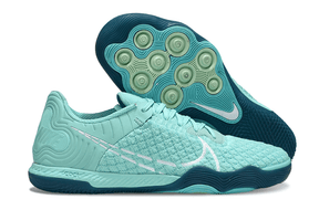 Chuteira Futsal Nike React Gato IC - Azul Oceano com design inovador e sola para quadras internas.