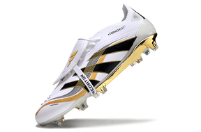 Chuteira Adidas Predator Elite FG Tongue Branca e Dourada "Teamgeist"