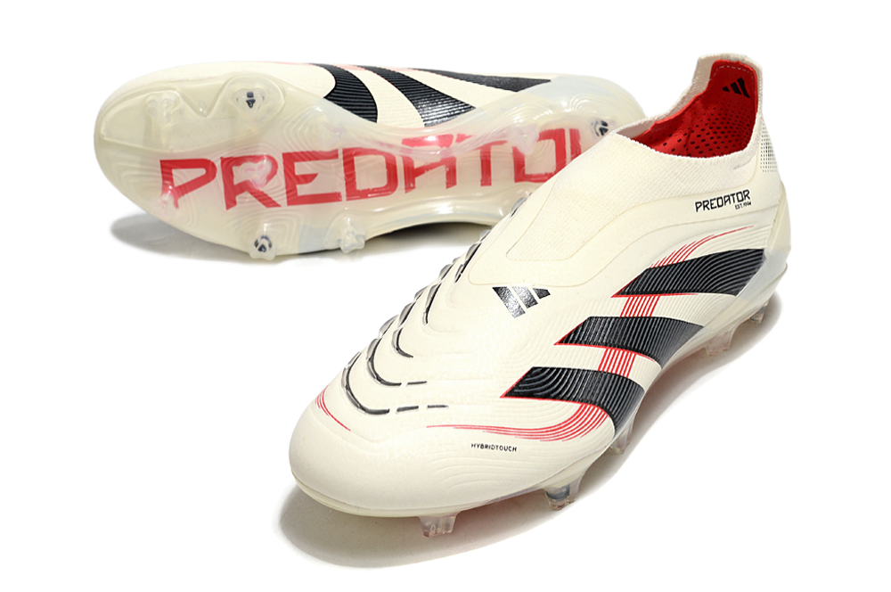 Chuteira Adidas Predator Elite FG Laceless Bege e Preta