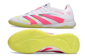 Chuteira Futsal Adidas Predator Elite Fold-Over Tongue IC - Branca, Verde, Rosa e Roxa