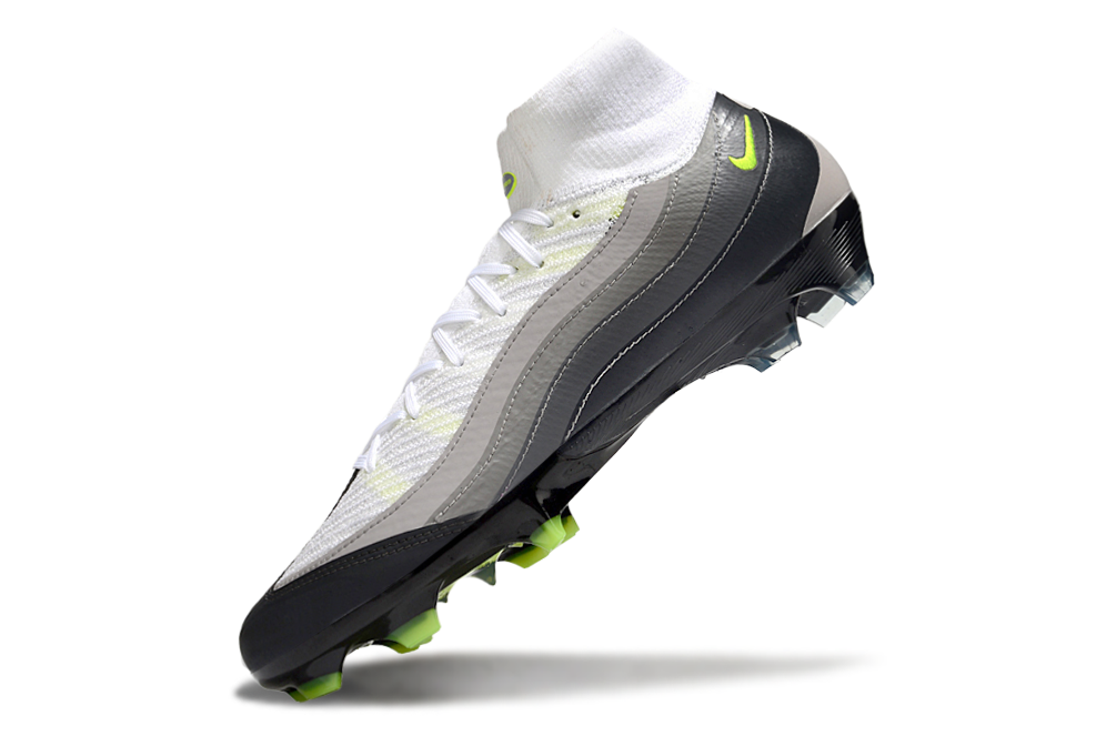 Chuteira Nike Mercurial Superfly 10 Air Max 95 Elite FG - Branca e Preta