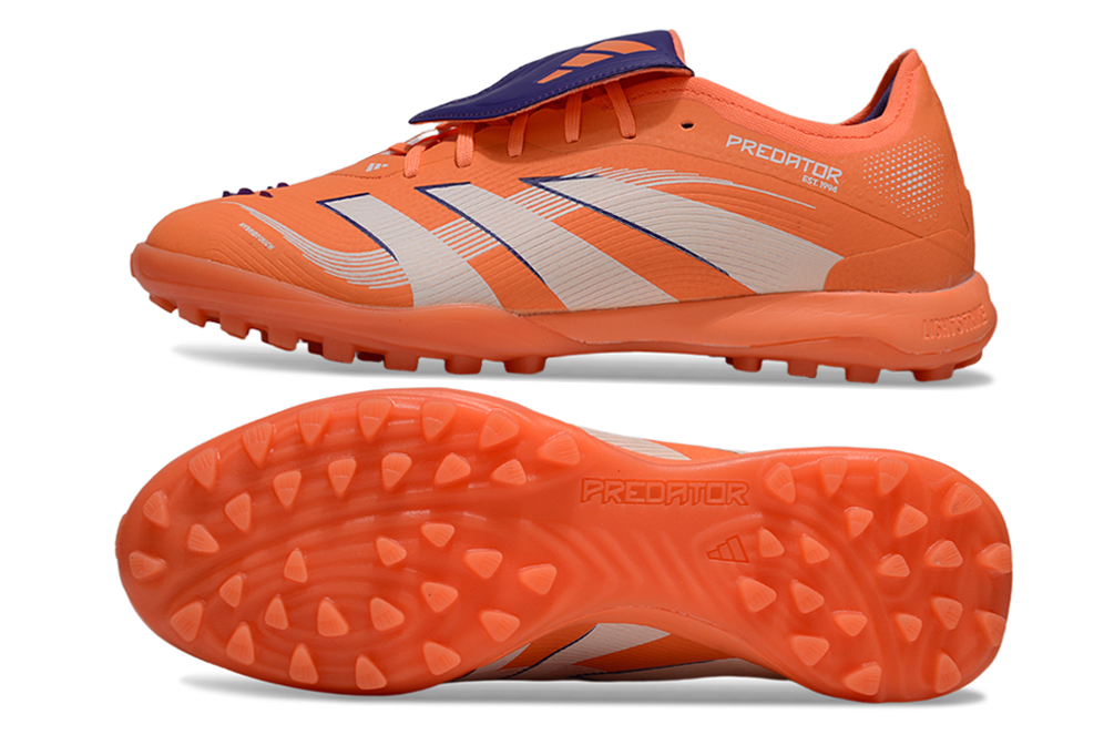 Chuteira Adidas Predator Elite Fold-Over Tongue TF - Laranja e Azul