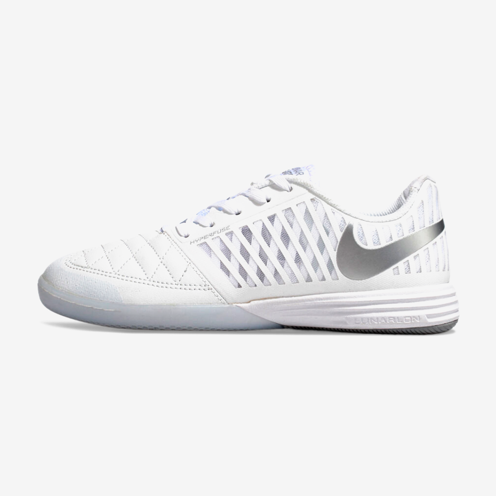 Chuteira Futsal Nike Lunar Gato IC - Branca e Prata