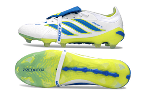 Chuteira Adidas Predator Elite FG 26 - "Finishers Steel" - Branca e Amarela
